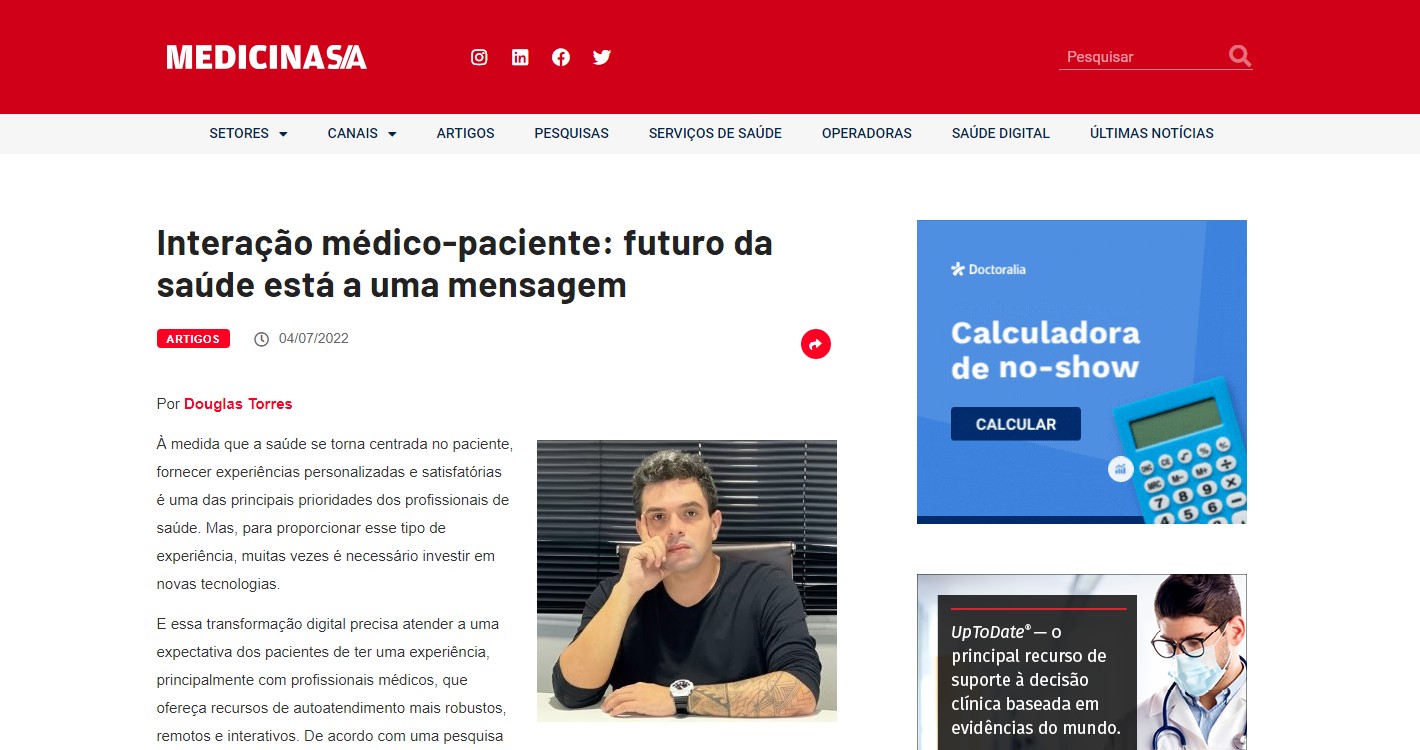 Canais de Comunicação Mensagerias na Saúde Digital Yup Chat Medicina S/A