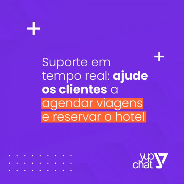 Suporte em tempo real ajude os clientes a agendar viagens e reservar o hotel