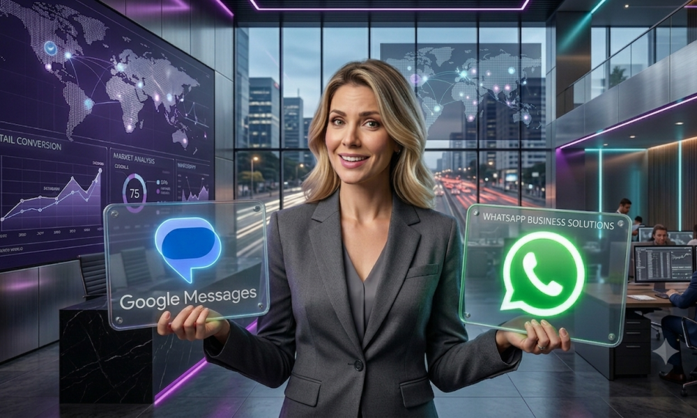 RCS Google e WhatsApp Business oferecem experiências ricas de comunicação, permitindo que marcas ampliem alcance e conversão em diferentes momentos da jornada do cliente.